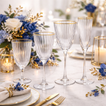 Amore red wine glass with gold rim