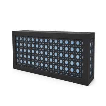Black Jumbo Woven Cane Bar - Dusty Blue