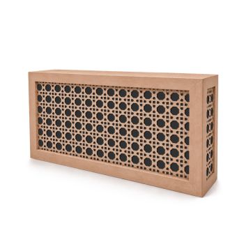 Natural Wood Jumbo Woven Cane Bar - Black