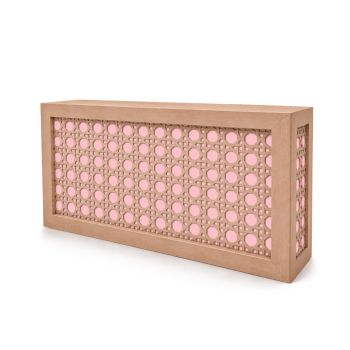 Natural Wood Jumbo Woven Cane Bar - Dusty Rose
