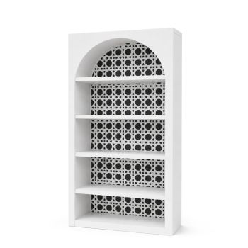 White Jumbo Woven Cane Bar Back - Black