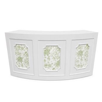 Colonial Curved Bar 8' (White - Flowers Green)