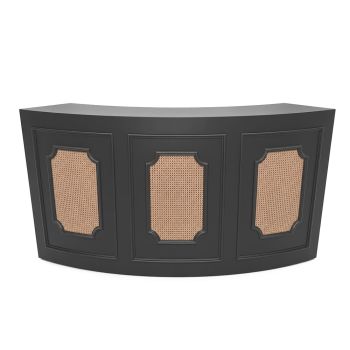 Colonial Curved Bar Rattan 8' Black