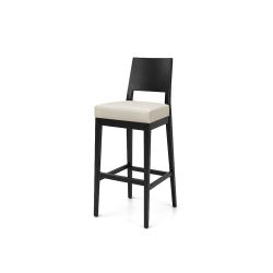 GH Porcino Bar Stool Black Cushion Ivory