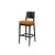 GH Porcino Bar Stool Black Cushion Orange