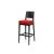 GH Porcino Bar Stool Black Cushion Red