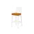 GH Porcino Bar Stool White Cushion Orange