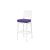 GH Porcino Bar Stool White Cushion Purple
