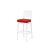 GH Porcino Bar Stool White Cushion Red