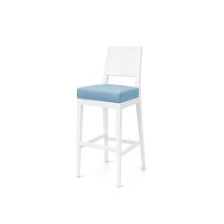 GH Porcino Bar Stool White Cushion Turquoise