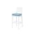 GH Porcino Bar Stool White Cushion Turquoise