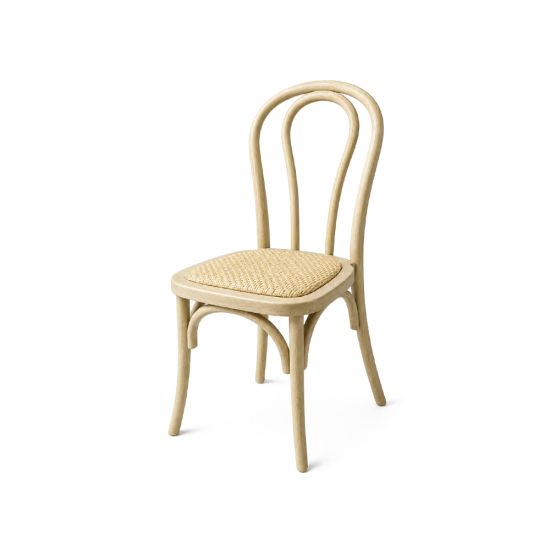 Resin Natural wood bentwood chair with curved top backrest and slender legs, bohemian-style event seating