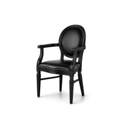 Chandelle Armchair Black - Cushion Black (Leather)