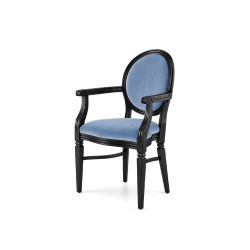 Chandelle Armchair Black - Cushion Dusty Blue