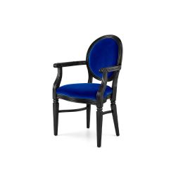 Chandelle Armchair Black - Cushion Royal Blue (Velvet)