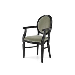 Chandelle Armchair Black - Cushion Silver (Velvet)