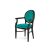 Chandelle Armchair Black - Cushion Tiffany blue