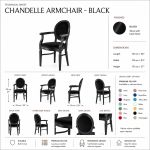 Luxury Chandelle armchair with a classic black frame and vibrant magenta velvet.