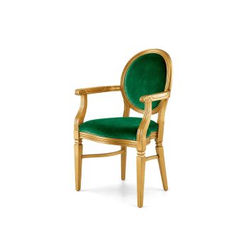 Chandelle Armchair Gold - Cushion Emerald Green (Velvet)
