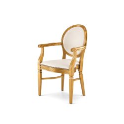 Chandelle Armchair Gold - Cushion Ivory (Leather)