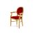 Chandelle Armchair Gold - Cushion Red
