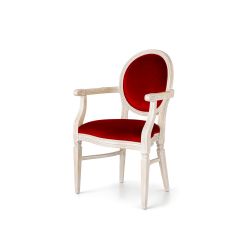 Chandelle Armchair Ivory - Cushion Red