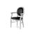 Chandelle Armchair Silver - Cushion Black (Leather)