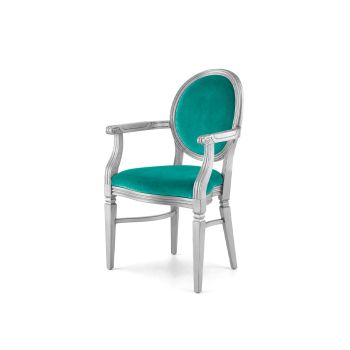 Chandelle Armchair Silver - Cushion Tiffany Blue