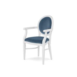 Chandelle Armchair White - Cushion Dusty Blue (Velvet)
