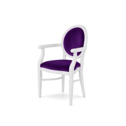 Chandelle Armchair White - Cushion Eggplant