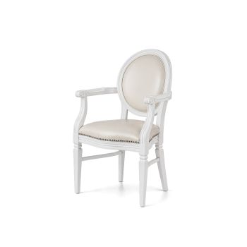 Chandelle Armchair White - Cushion Ivory (Leather)