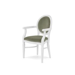 Chandelle Armchair White - Cushion Silver (Velvet)