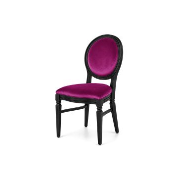 Chandelle Chair Black - Cushion Magenta (Velvet)