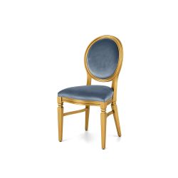 Chandelle Chair Gold - Cushion Dusty Blue (Velvet)