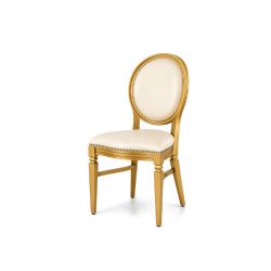 Chandelle Chair Gold - Cushion Ivory (Leather)