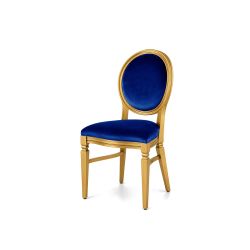 Chandelle Chair Gold - Cushion Royal Blue (Velvet)