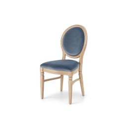 Chandelle Chair Natural - Cushion Dusty Blue (Velvet)