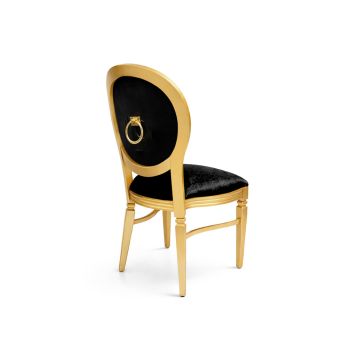 GH Chandelle Chair Gold & Black - Gold Ring