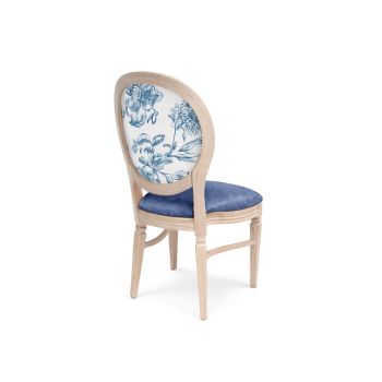 GH Chandelle Chair Natural Wood - Flores Blue