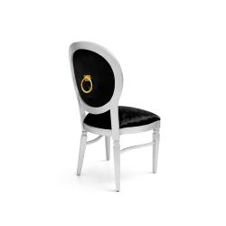 GH Chandelle Chair Silver & Black - Gold Ring