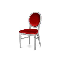 Chandelle Chair Silver - Cushion Red (Velver)
