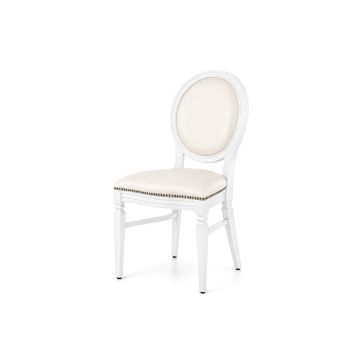Chandelle Chair White - Cushion Ivory (Leather)
