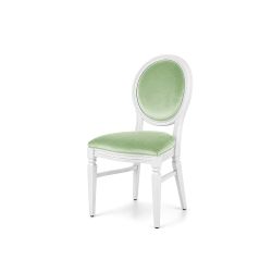 Chandelle Chair White - Cushion Mint (Velvet)