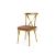 Cross Back Chair Gold Cushion Coral