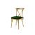 Cross Back Chair Gold Cushion Emerald Green