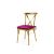 Cross Back Chair Gold Cushion Fucshia