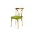 Cross Back Chair Gold Cushion Lime Green