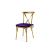 Cross Back Chair Gold Cushion Purple