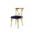 Cross Back Chair Gold Cushion Royal Blue