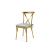Cross Back Chair Gold Cushion Silver